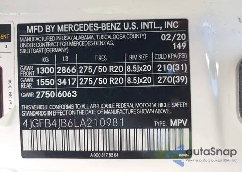 2020 Mercedes-Benz Gle 350 from USA, damaged, VIN 4JGFB4JB6LA210981